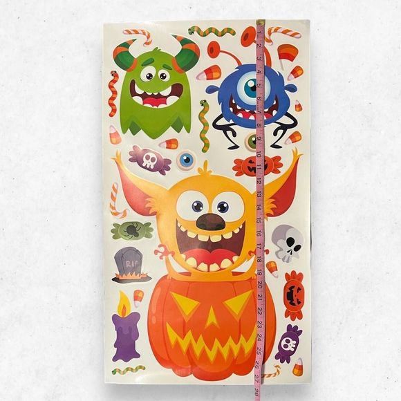 Set of 4 Big Halloween Stickers Sheets 15.5inx27.5in Each Monsters Pumpkins Fun - Picture 8 of 8